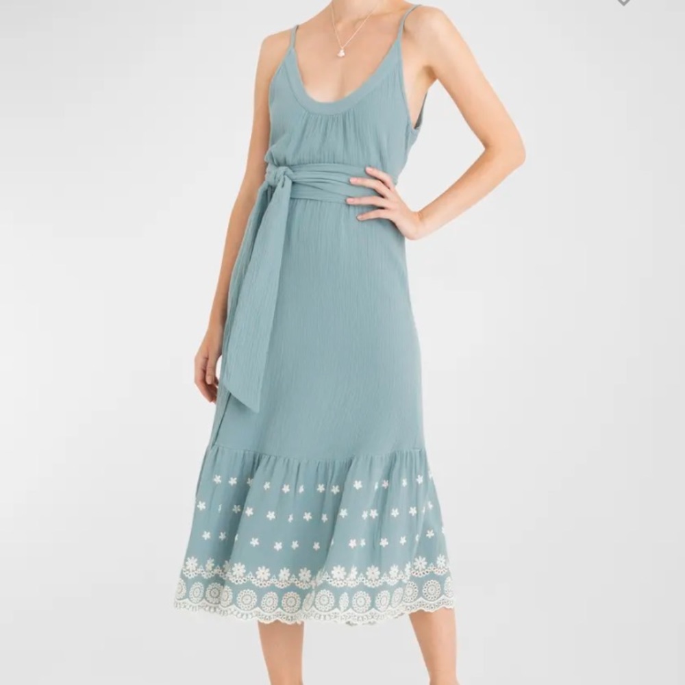 SECRET MISSION ANITA EMBROIDERED MIDI DRESS